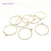 14K Gold/Rhodium Plated Big Circle Ear Wire Hoops Earrings For Women,High Quality Brass Metal Round Earring Fittings Wholesale