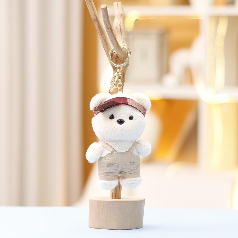 Bear Teddy Suspenders Plush Keychain Doll Bag Pendant Toy Animal Cartoon Gifts