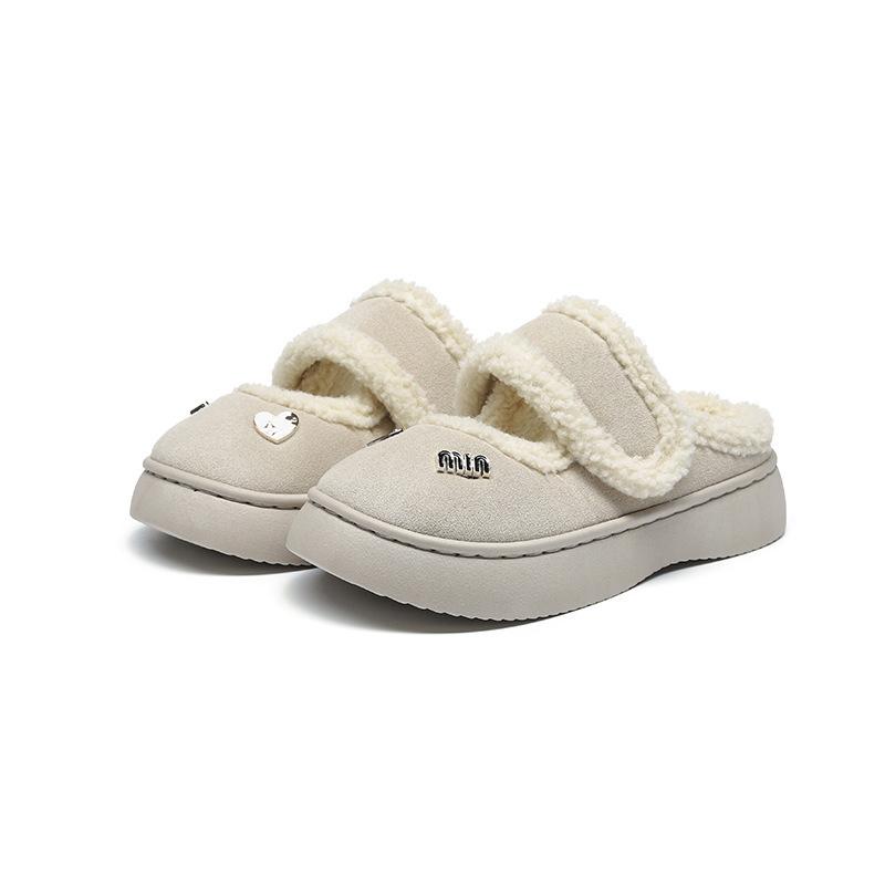 Suede cotton slippers autumn and winter home super thick cold-proof non-slip wear-resistant warm cotton slippers winter
