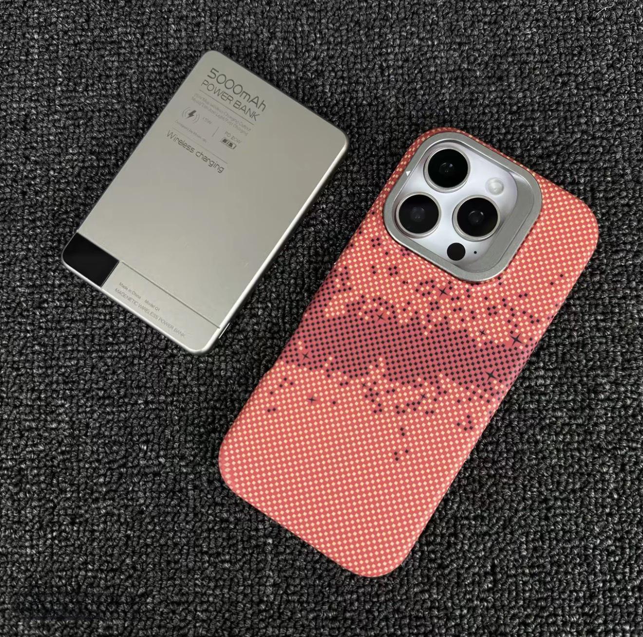 

iPhone 16 PRO MAX Starry Sky Kevlar Magnetic Case with Apple 15 Lens Stand & Anti-drop Protection 16