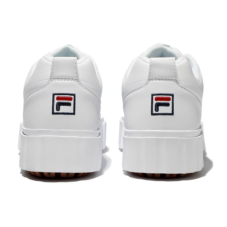 Fila Niedrige High-Top-Skateschuhe mit dicker Sohle Unisex Weiße Koreanische Version 'Weiß Rot Schwarz' 1TM01563E_100