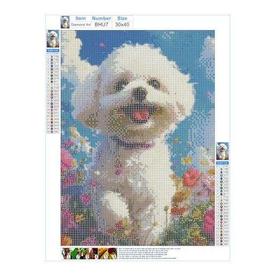 Diamond Art Puppy 30X40cm Bead Art Round Beads Mosaic Art Kit Popular DIY Handmade Craft Present Decoration