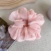 Women and Girls High Ponytail Fashion Accessory Casual Headwear 1Pcs Solid Color Mesh Yarn Scrunchies Elastic Hair Ties