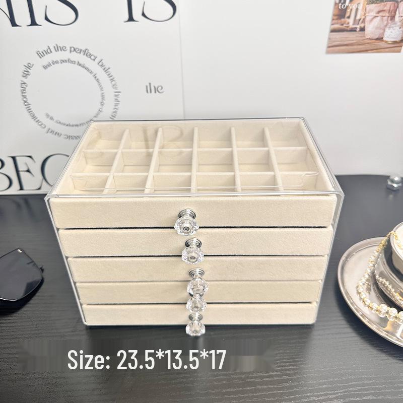 Five-Layer Acrylic Jewelry Storage Box - Earring, Necklace, Ring Organizer with Large Capacity and High-End Design