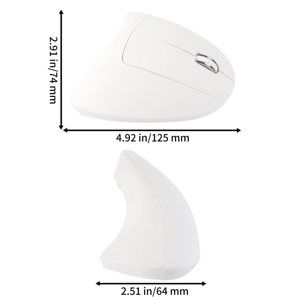 Large, Ergonomic Vertical Mouse, Wireless, Type-C & USB-A Compatible, Vertical, Optical, 6 Buttons, Right-Handed, with LED Light, Suitable for Large
