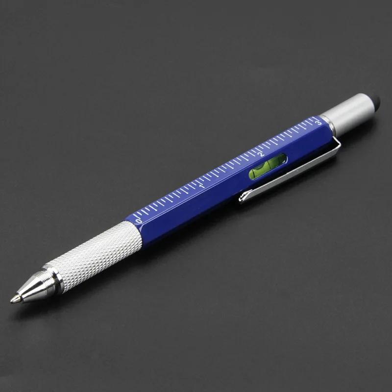 6 In 1 Ballpoint Pen Screwdriver Caliper Level Ruler Capacitive Touch Office Supplies School Stationery Writing Tool
