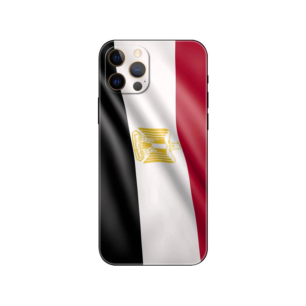 Egyptian Flag Phone Case for Iphone 5 5s 2020se 6 6s 7 8 Plus X 10 XR XS 11 12 13 Mini Pro MAX Black Tpu Back Cover