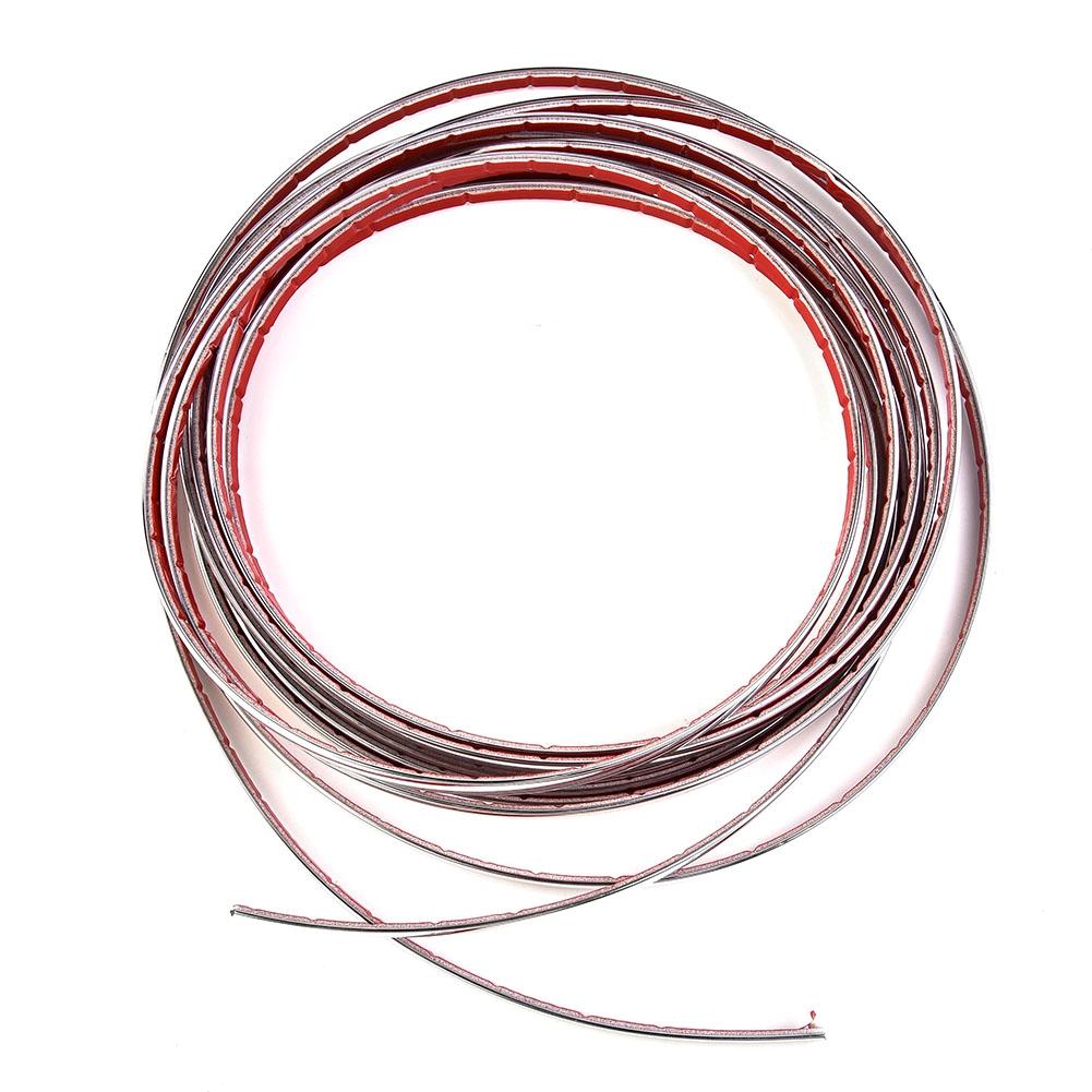 8mm*5m Car decoration strip Chrome Car Styling Moulding Trim Decor Silver