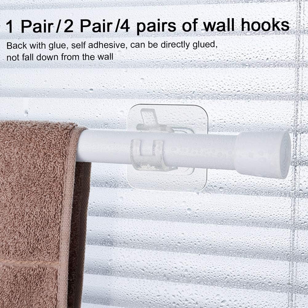 Curtain Rod Bracket, Transparent Self Adhesive Curtain Rod Towel Rod Holder Drapery Hook, Strong Load Rail Rack Brackets & Fixings for Kitchen