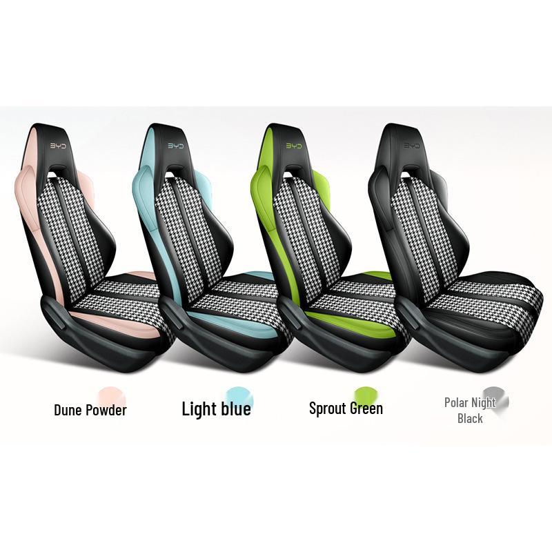 Custom Houndstooth Car Seat Cushions for BYD Seagull, 25-Year Design