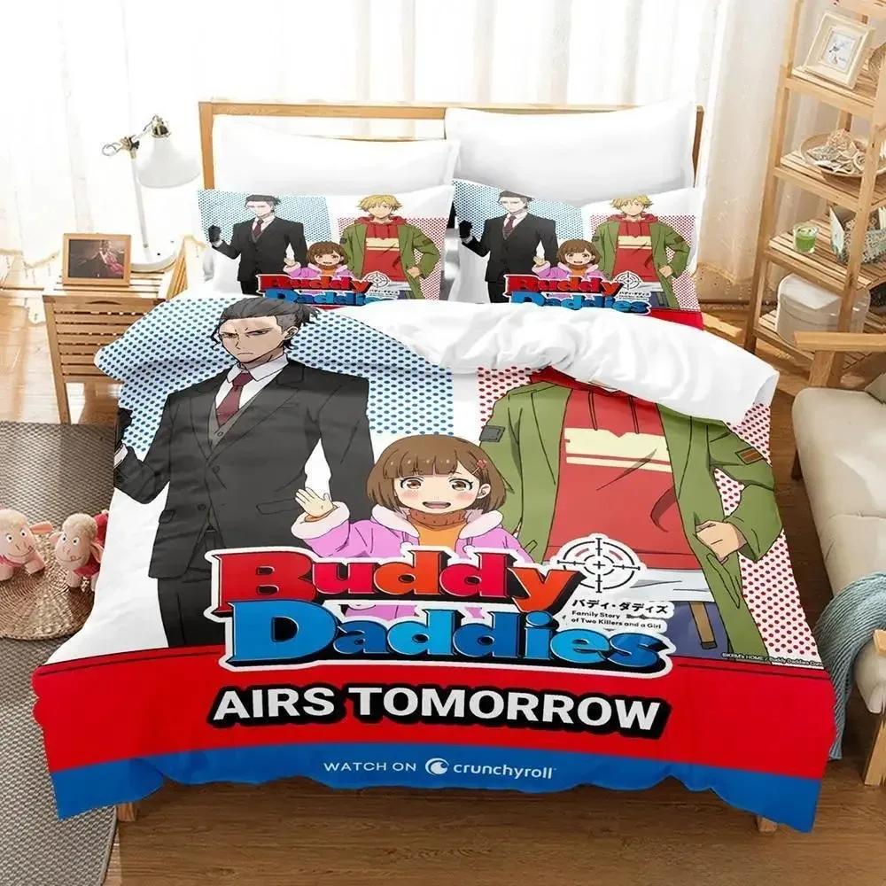 Buddy Daddies Bedding Set Single Twin Full Queen King Size Bed Set Adult Kid Bedroom Duvet Cover Sets 3D Anime Bed Sheet Set
