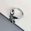 Peacock Open Rings Exaggerated Enamel Retro Ring Fashion Women Finger Rings  Punk