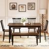 Solid Wood 6 Pcs Dining Table Set, Modern 58"/W Kitchen Table Set for 6 with 4 s and 1 Bench, Kitchen and Dining Room Sets for