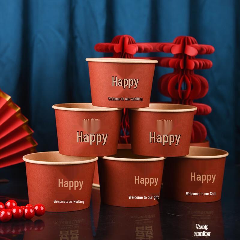 Disposable Red Wedding Tableware Set