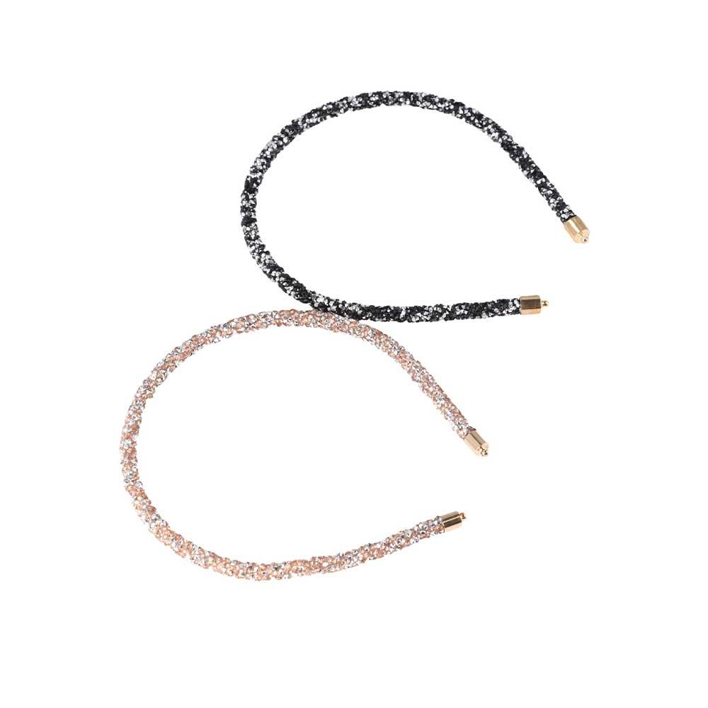 Girls Fashion Soft Rhinestone Shinny Headwear Hairband Headhoop Beads Bezel Headband