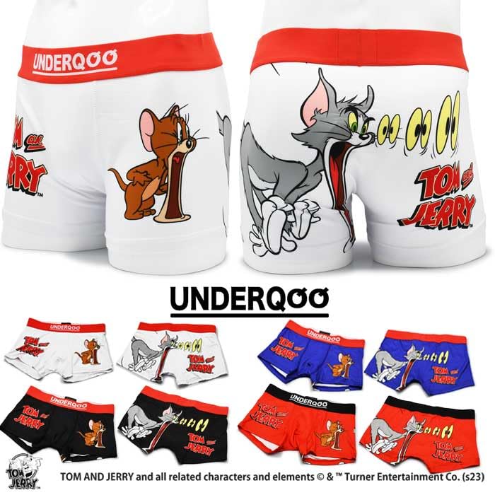 Undercoo Tom & Jerry Surprise Black 3-Panel Boxer Briefs for Men, Black