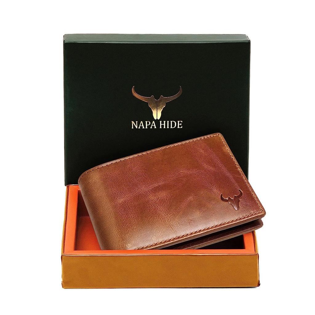 NAPA HIDE Leather Wallet for Men I Handcrafted I Multiple Credit/Debit Card Slots I 2 Currency Compartments I 2 Secret Compartments