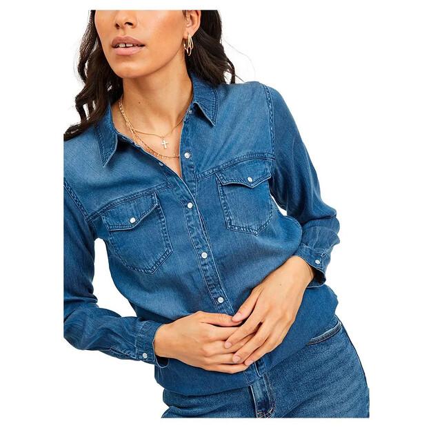 Vila Bista Langarm Denimhemd