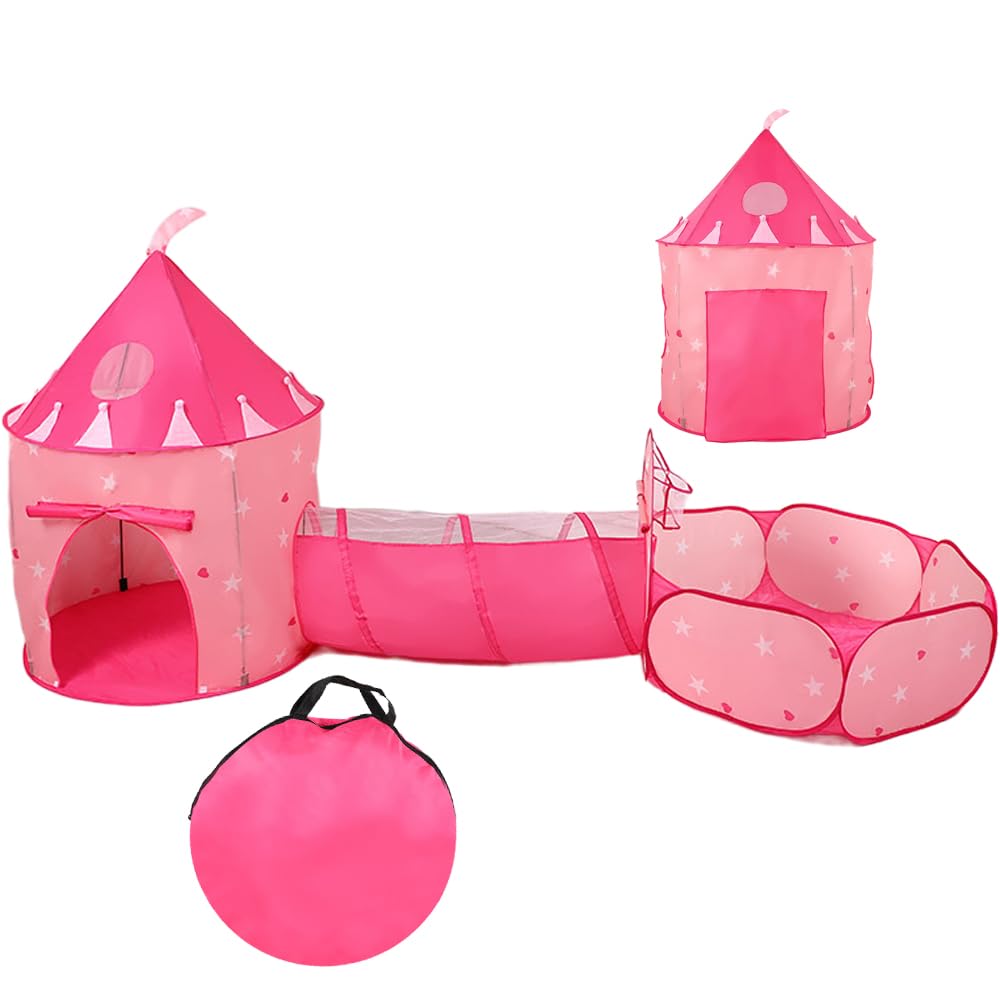 Floving 3-in-1 Kids Tent, 3-Piece Set, Foldable, Easy Setup, Kids Tent, Ball Pit, Indoor Play Tent House, Ball Tent, with Carry Bag, Marine World