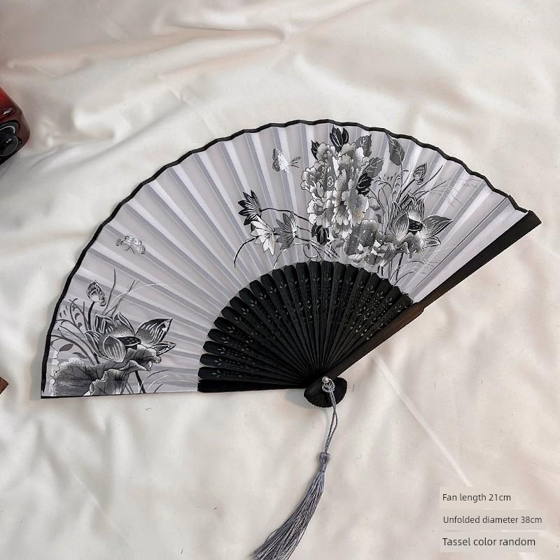 Ancient Style Small Fan, Chinese Style Women's Hanfu Dance Fan, Portable Retro Folding Fan, Summer Cooling Fan, Bamboo Fan