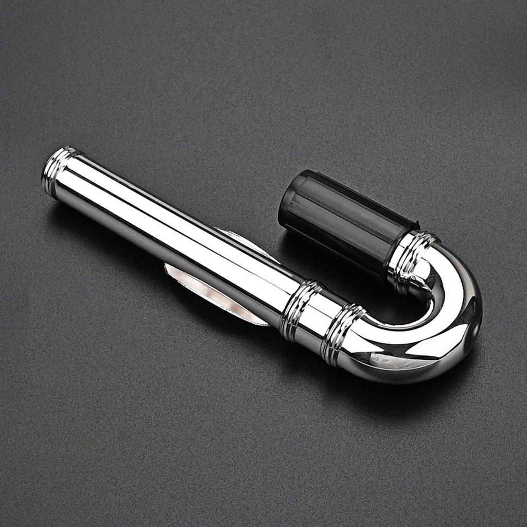 Klassische versilberte Flöte gebogen für Kopfstück Musikinstrument Metallflöte für Kopfstück Kopfstück für Erwachsene Anfänger