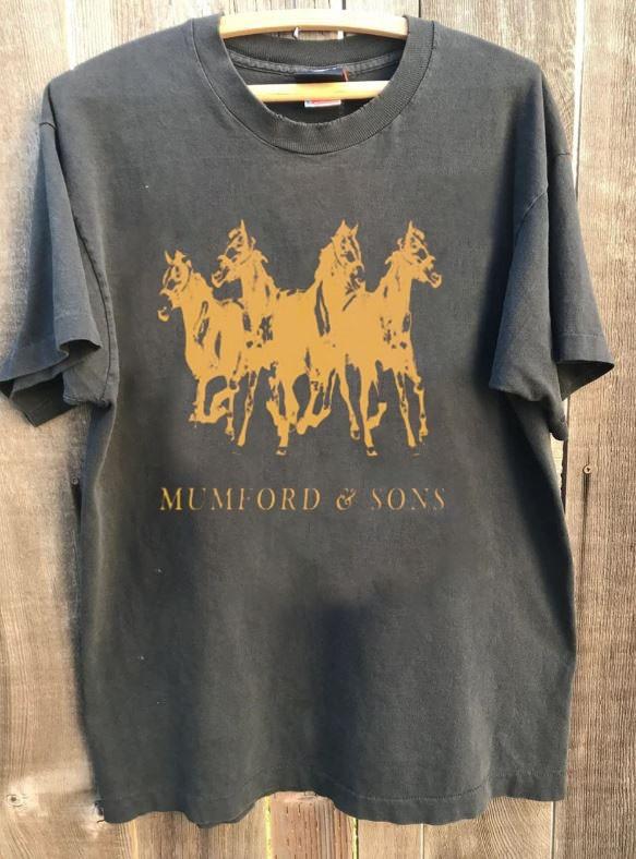 Mumford and Sons Band Tour Graphic Charcoal Unisex Shirt Vtg S5XL WA3226 Unisex T-Shirt S