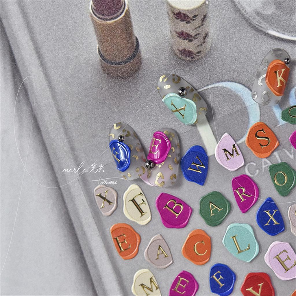 1pcs 5D Rhinestones Gold Silver Irregular Pattern Nail Sticker Simple Design Adhesive Slider Nail Art Decoration Decals Supplies