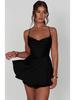 2025 Summer Sexy Pleated Backless Satin Camisole Dress for Women