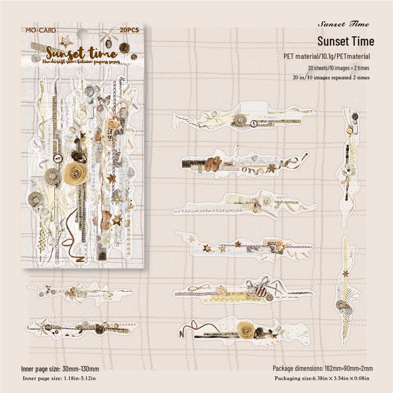 

Momo PET White Ink Sticker Pack - 20 Sheets for DIY Journals & Collage.