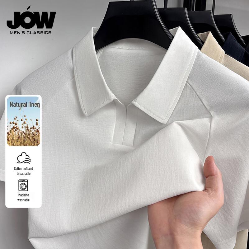 

JOW Men s Cotton-Linen Blend Polo Shirt 2XL