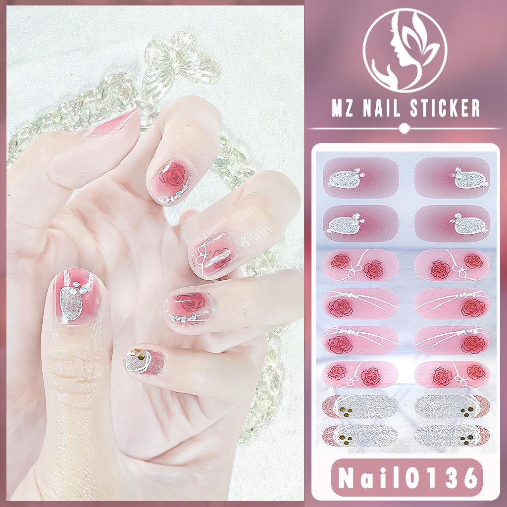 Nail16 Refers To Stereoscopic White Ultra Thin Non-trace Gel Nail Oil Film Popular Color Temperament Sweet Cool Wind Nail Art Sticker