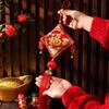 2025 Chinese New Year Lucky Fu Hanging Ornaments Mini Lantern Bells Red Tassel Pendant Spring Festival Decoration Gifts