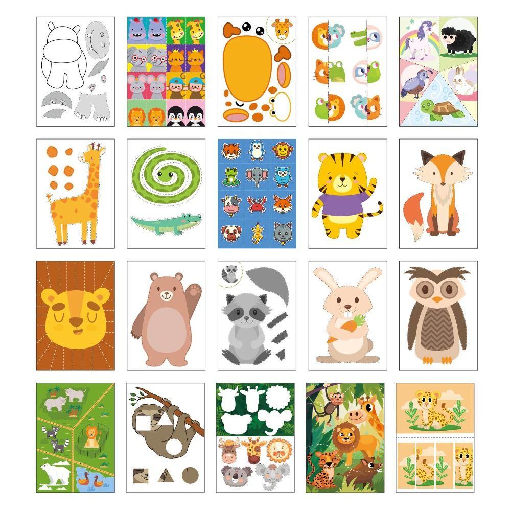 Montessori Kindergarten Puzzle Paper 3D Animal Pattern Children Handmade Paper Toy Boys Baby Girls