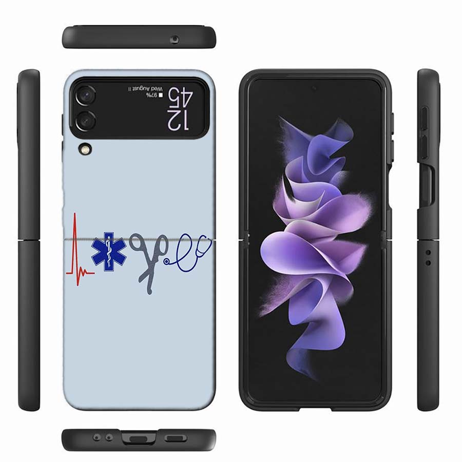 EMT EMS Medical Rescue Phone Case For Samsung Z Flip 6 7 5G Z Flip 5 Galaxy Z Flip 3 4 5G ZFlip Shockproof Hard Cover TPU PC Coq