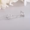 S925 Sterling Silver Diamond Planet Earrings: Trendy Japanese & Korean Style Hollow Universe Design for Women