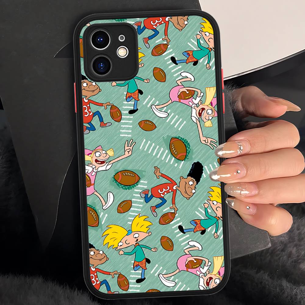 H-Hey A-Arnold Helga Bonito Matte Protective Case For IPhone 16 15 14 13 12 11 Pro Max X XS MAX Protection Case