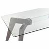 Dining Table - 160x90 Cm - Transparent Gray Glass - MDF Wood - Contemporary Design