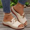 New Plus-size Shoes, Wedge Heel Thick-soled Slippers, Women's One-line Fish-mouth Beach Sandals