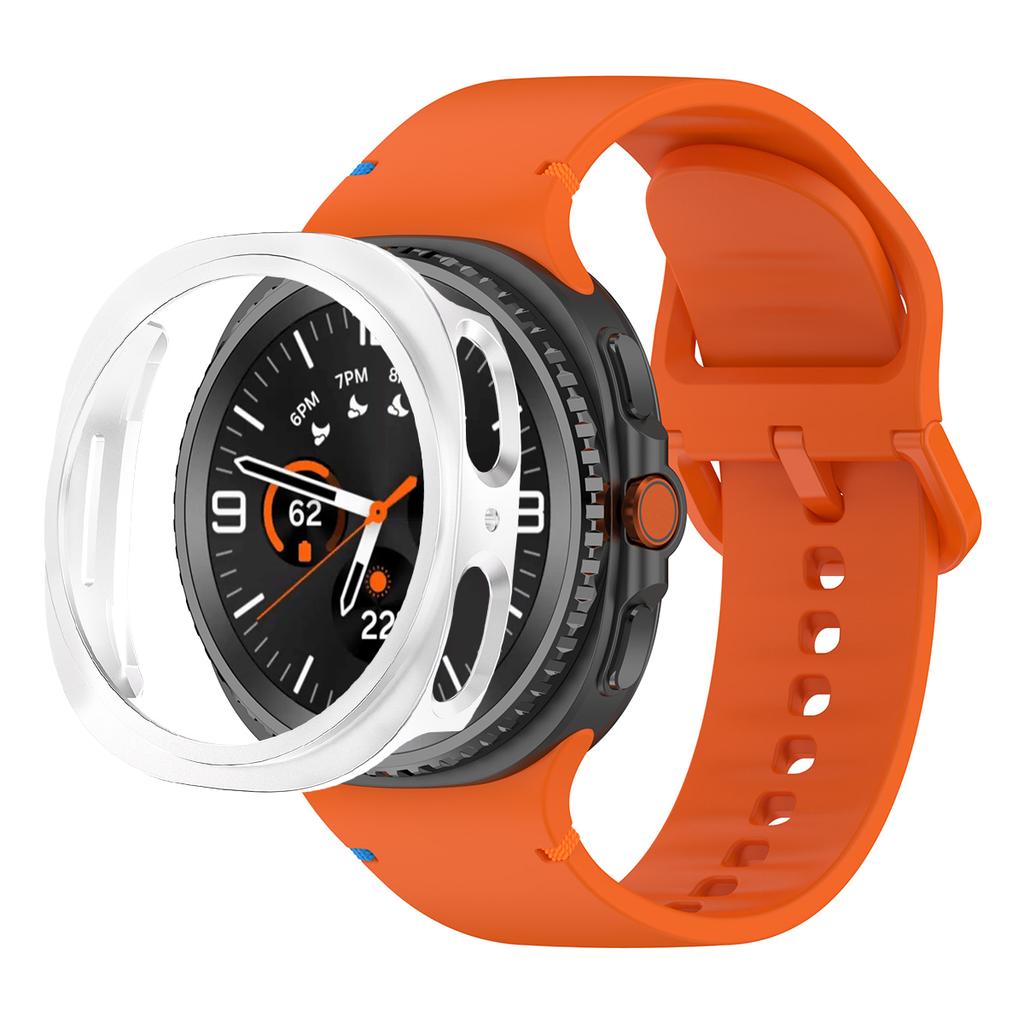 PC-Hülle + Offizielles Armband Für Samsung Galaxy Watch 8 40mm 44mm Silikon Sportarmband Correa Original 1:1 Kein Spalt Bandabdeckung