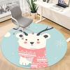 1pc Polar Bear Scarf Office Round Area Rug, Indoor Mat Suitable ForOffice, Under Office Chairs Bedroom Living Room Home Decor, Room Deco, D070