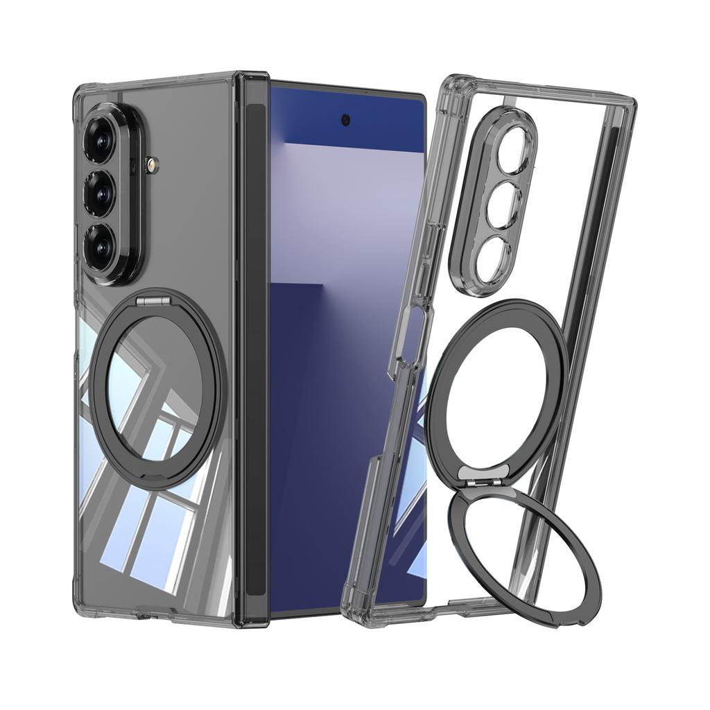 Samsung ZFlip7 Mobile Phone Case TPU Internal Anti Fall with Magnetic Suction Hinge Fold7 Rotary Bracket Mobile Phone Case
