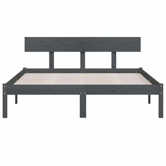 Maison Exclusive - Cadre de lit sans matelas bois massif gris 200x200 cm