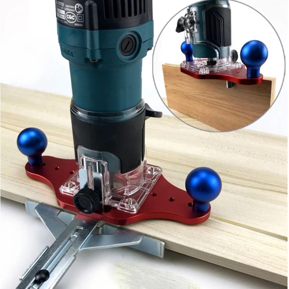 Slotted Bottom Plate Wood Router Base Rust Resistant Long Lasting Milling Mounting Plate Compact Guide Bakelite Material