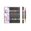 Dual Tip Dual Colors Glitter Marker 48 Colors Brush Soft Tip Art Marker Pen Waterproof for DIY Card Making