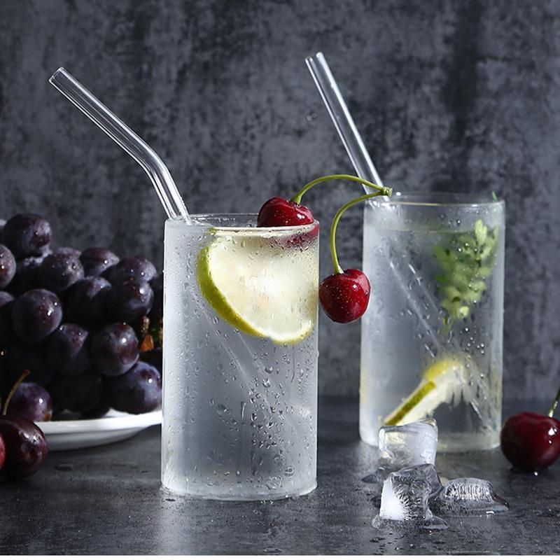 Cannucce in vetro ad alto contenuto borosilicato Cannuccia riutilizzabile ecologica per frullati Cocktail Accessori bar Cannucce con spazzole