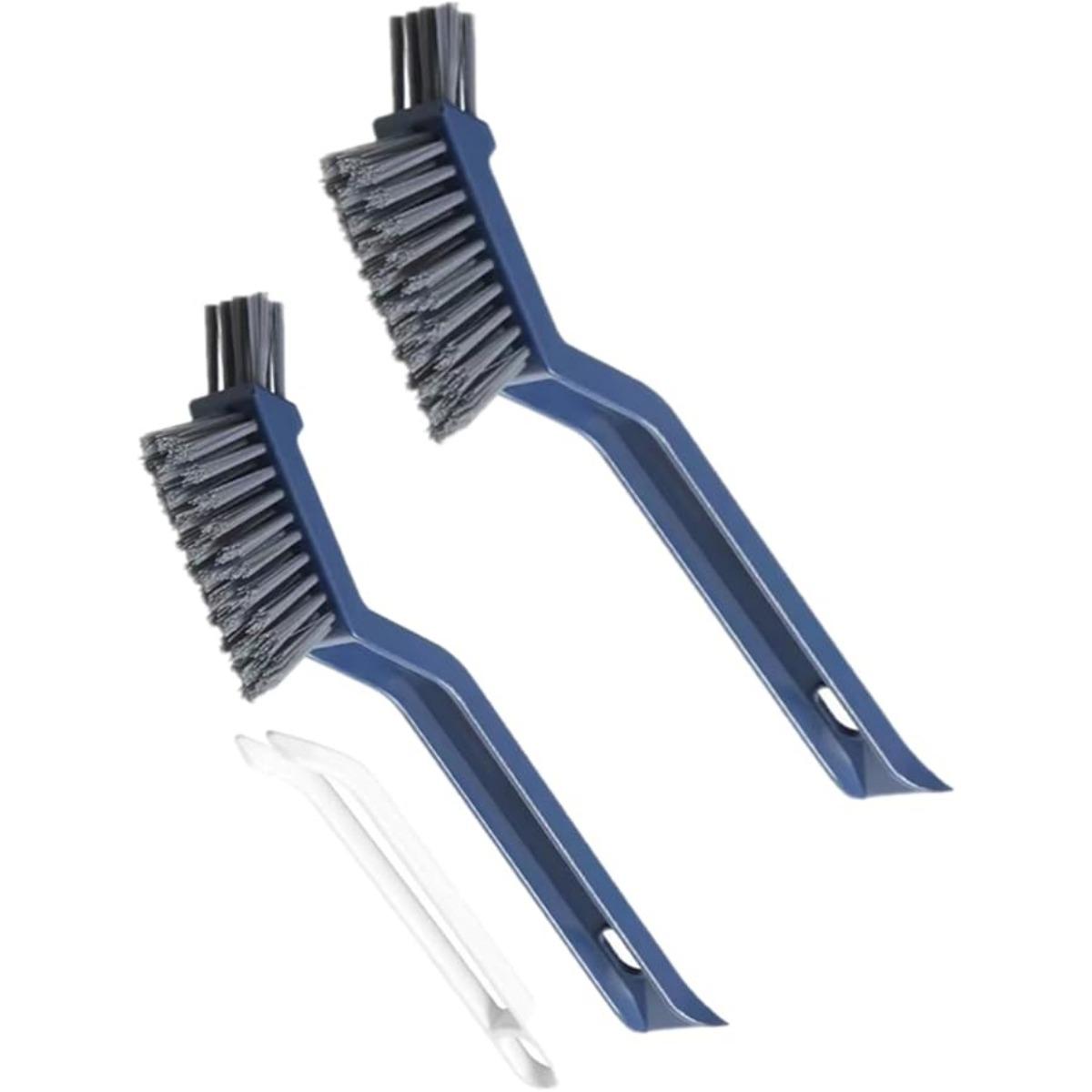 

Щетка для чистки V-образной формы с пинцетом для чистки плитки, жесткие щетки для чистки затирки для плиточного пола, ручная щетка для чистки затирки для ванной комнаты, кухни, 2 шт. синий