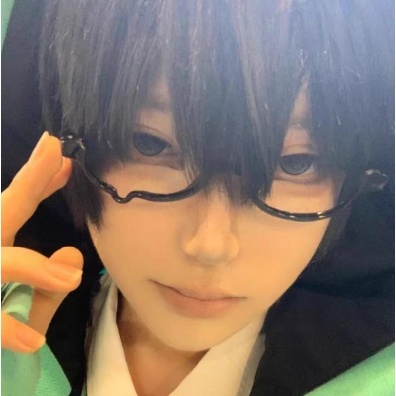 Y2k Millennial Spice Girl Crying Tears Half Frame Glasses for Men and Women Cos Anime Props Subculture Funny Hip Hop Glasses