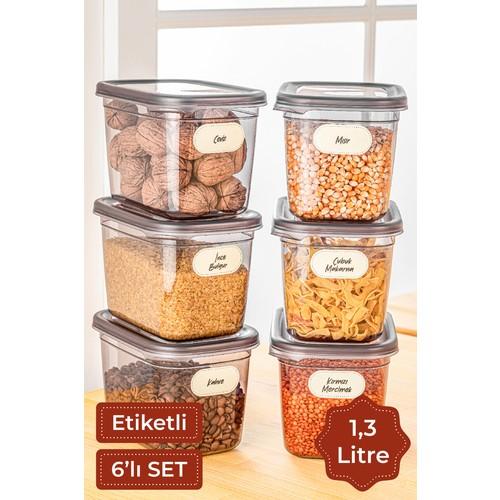 

Набор из 6 удлиненных прямоугольных контейнеров для хранения Maxi Size Peggy объемом 1,3 л антрацитового цвета