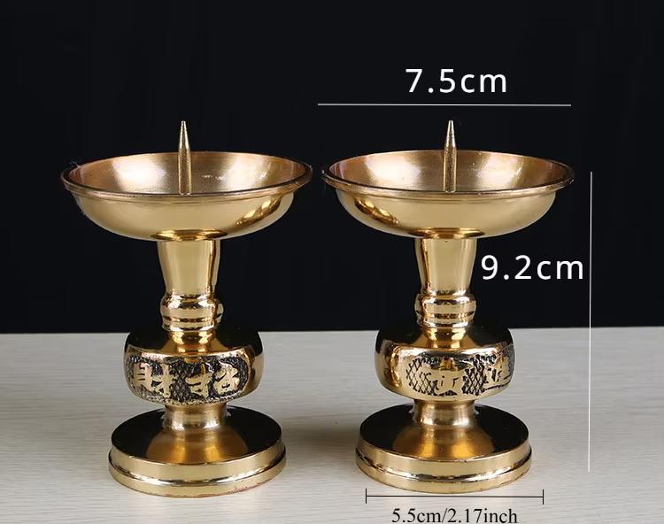 1pc Metal Candlestick Household Sacrifice and Blessing Buddhist Temple Supplies Make Offerings To Buddha Home Desktop Decoration