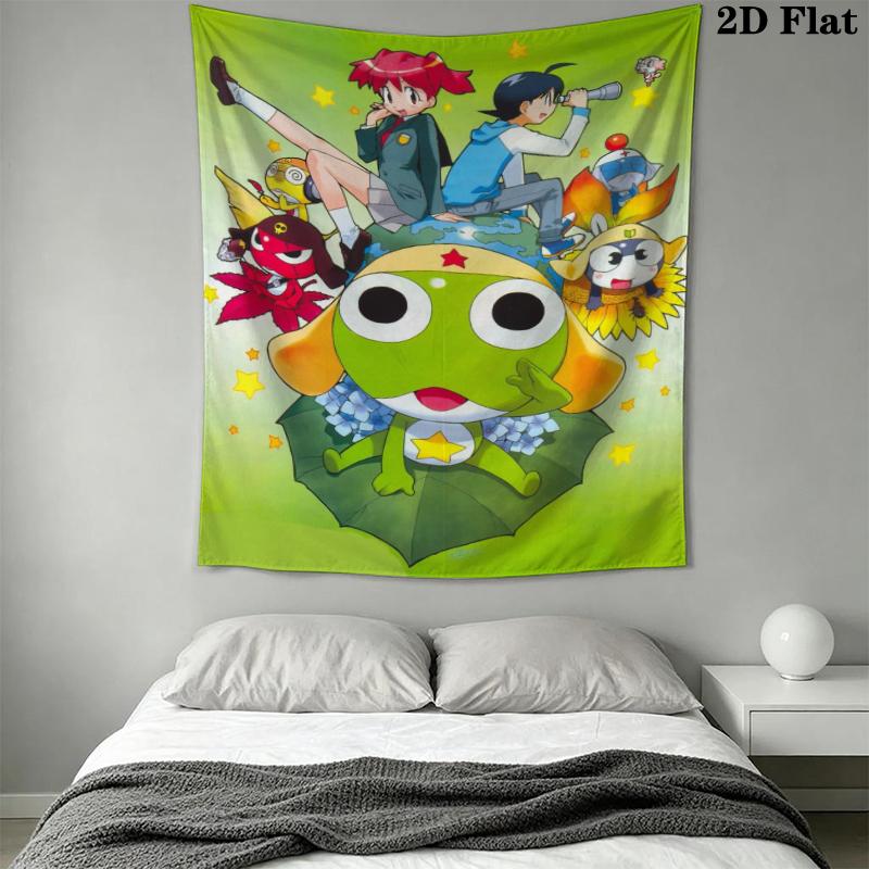 Keroro Wall Tapestry Aesthetic Wall Hanging Printed Fabric Blanket Decorative Tapestries for Bedroom Living Room Home Decor